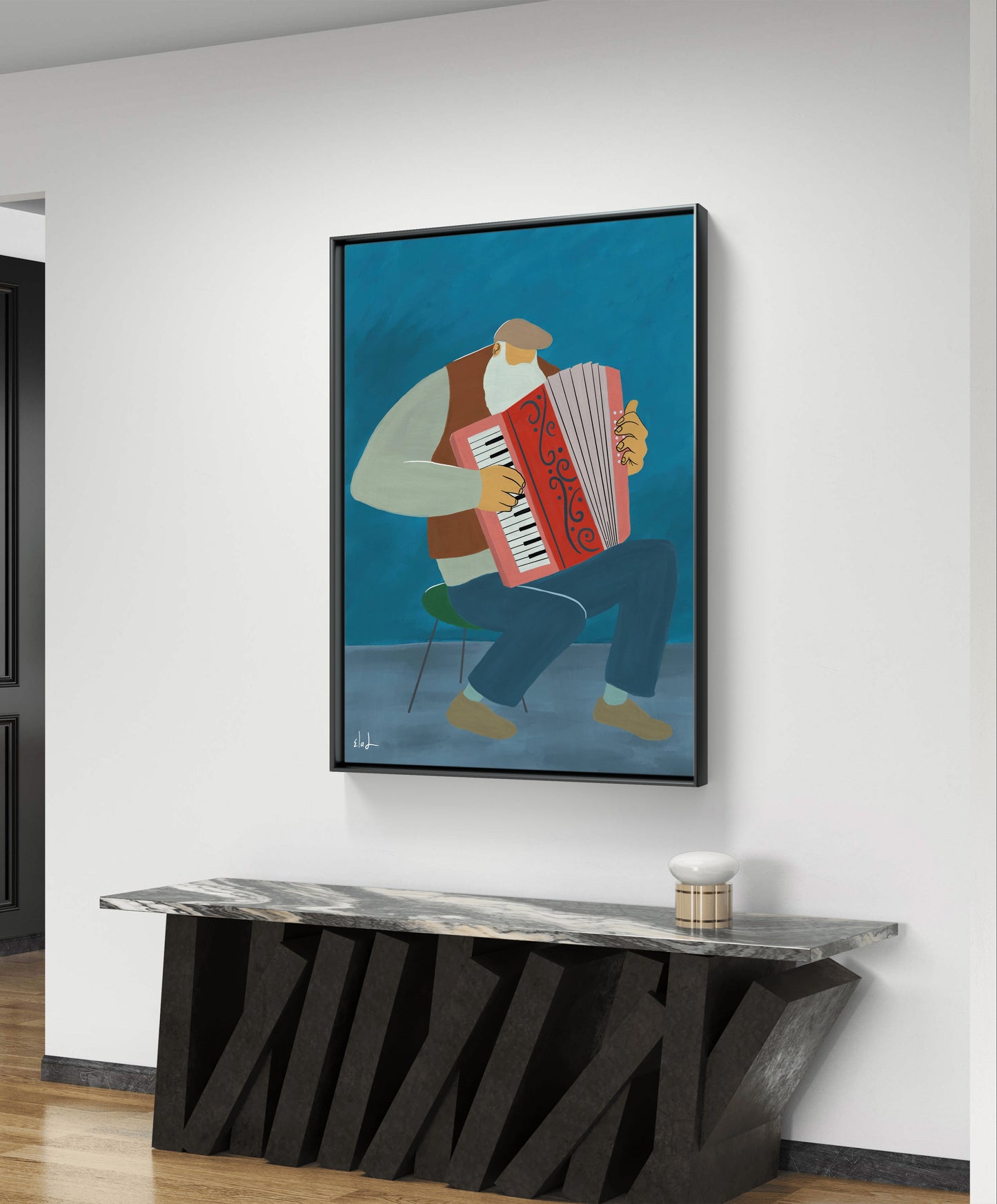 The accordion player | Wall art print
