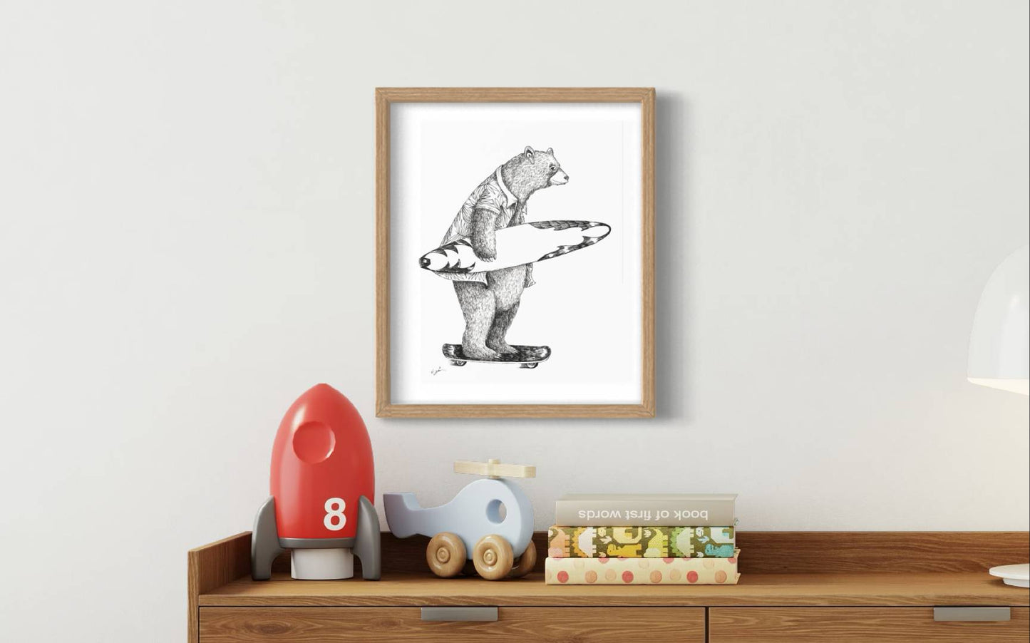 Bear Skateboard | Wall art print
