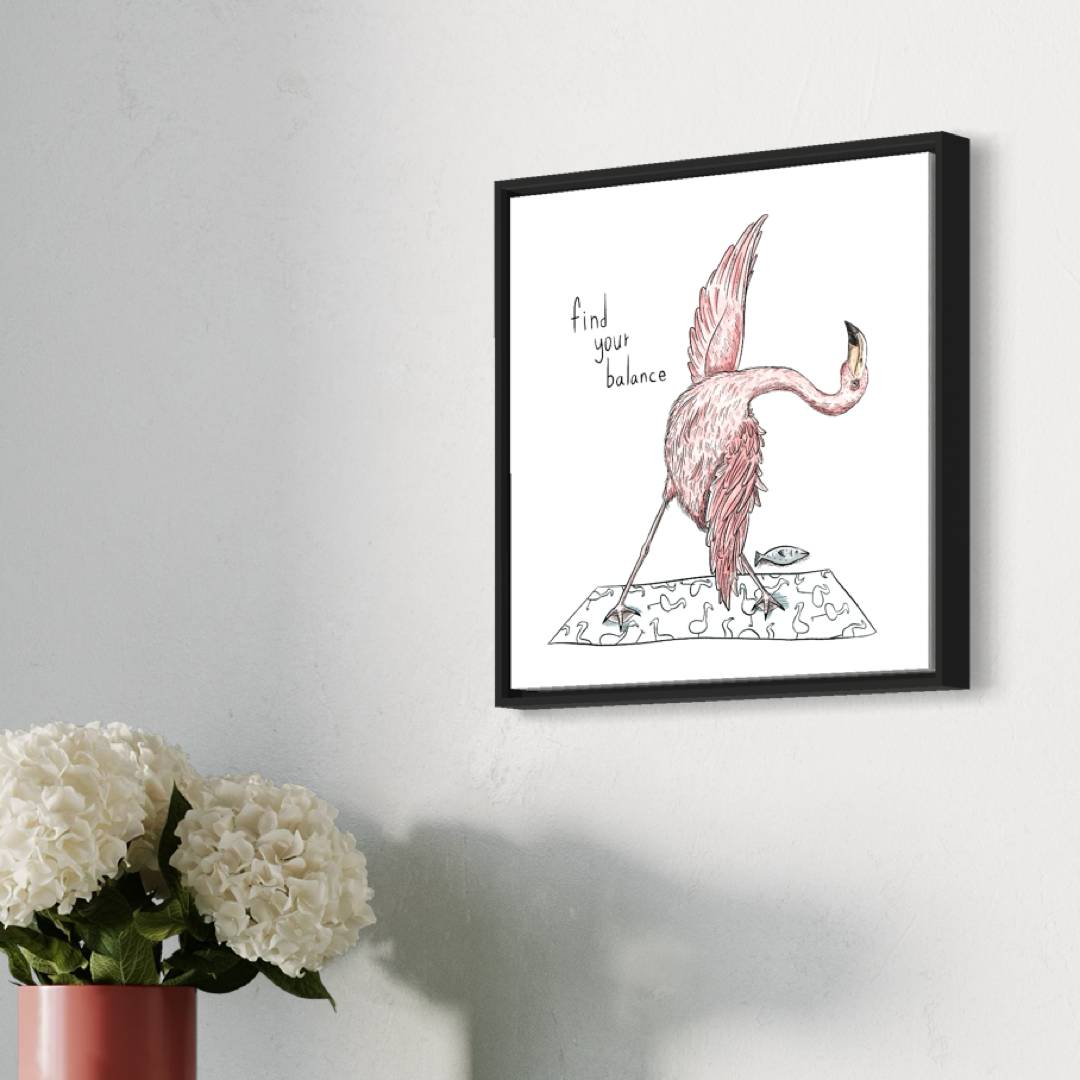 Flamingo Yoga | Wall art print