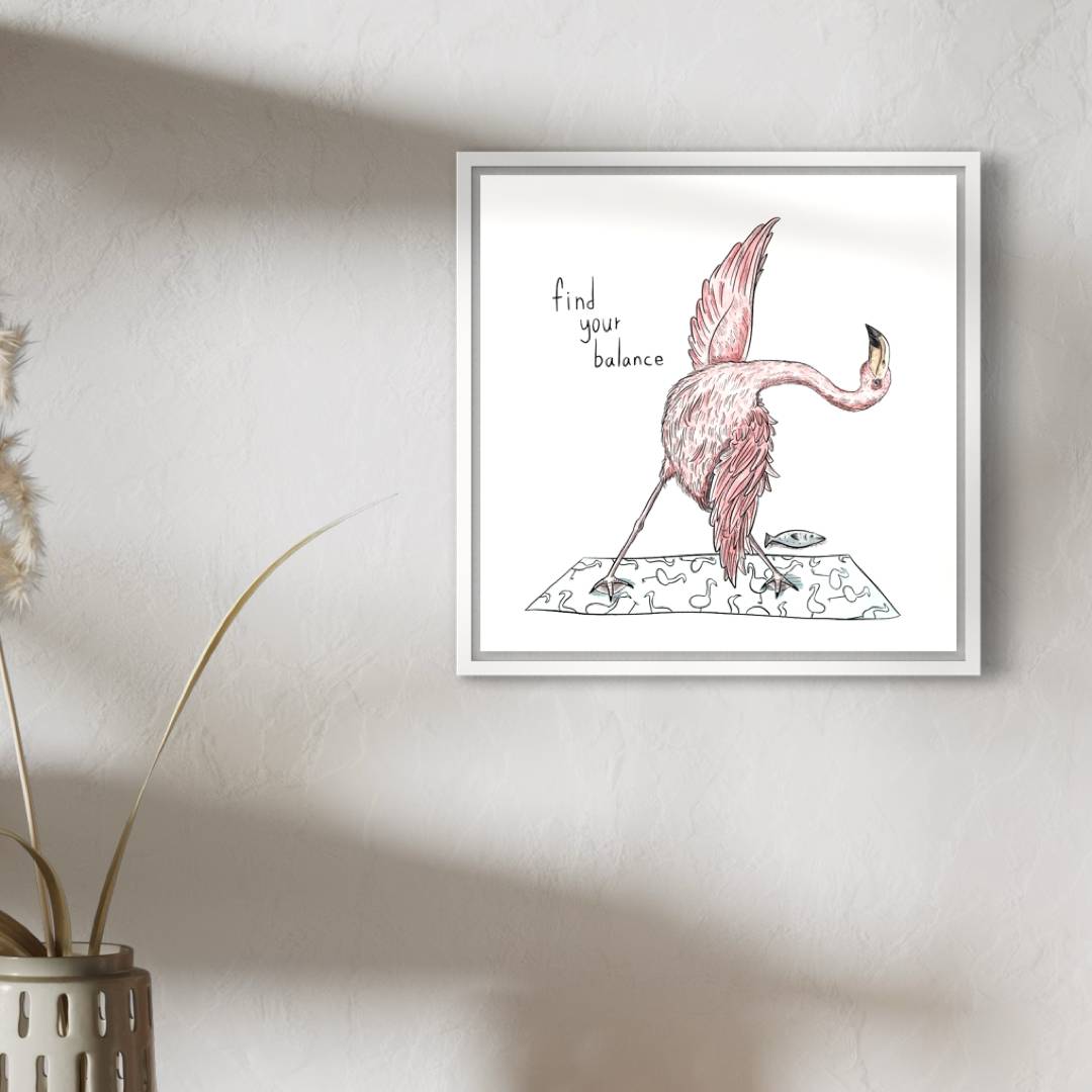 Flamingo Yoga | Wall art print