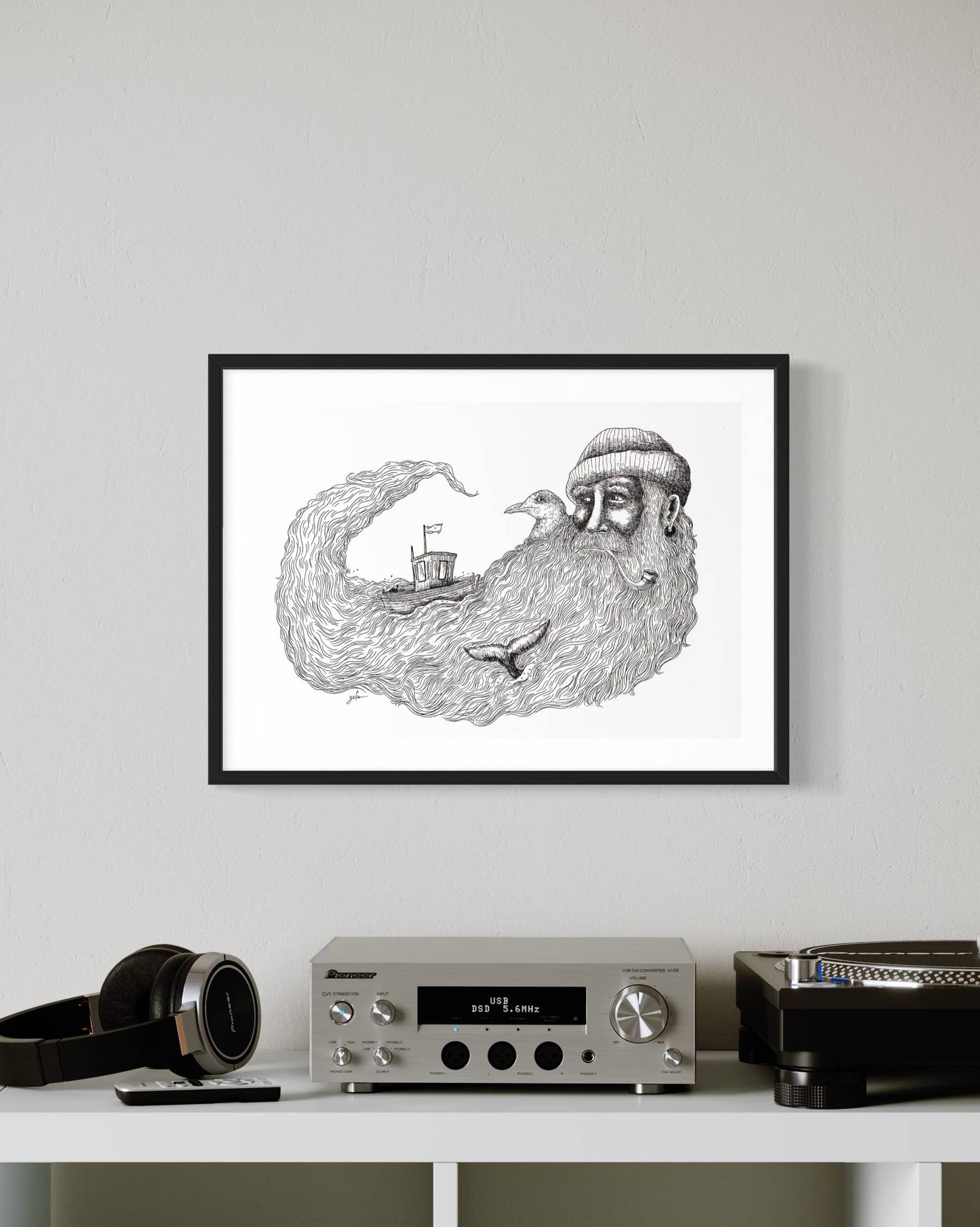 Old man and the sea | Wall art print