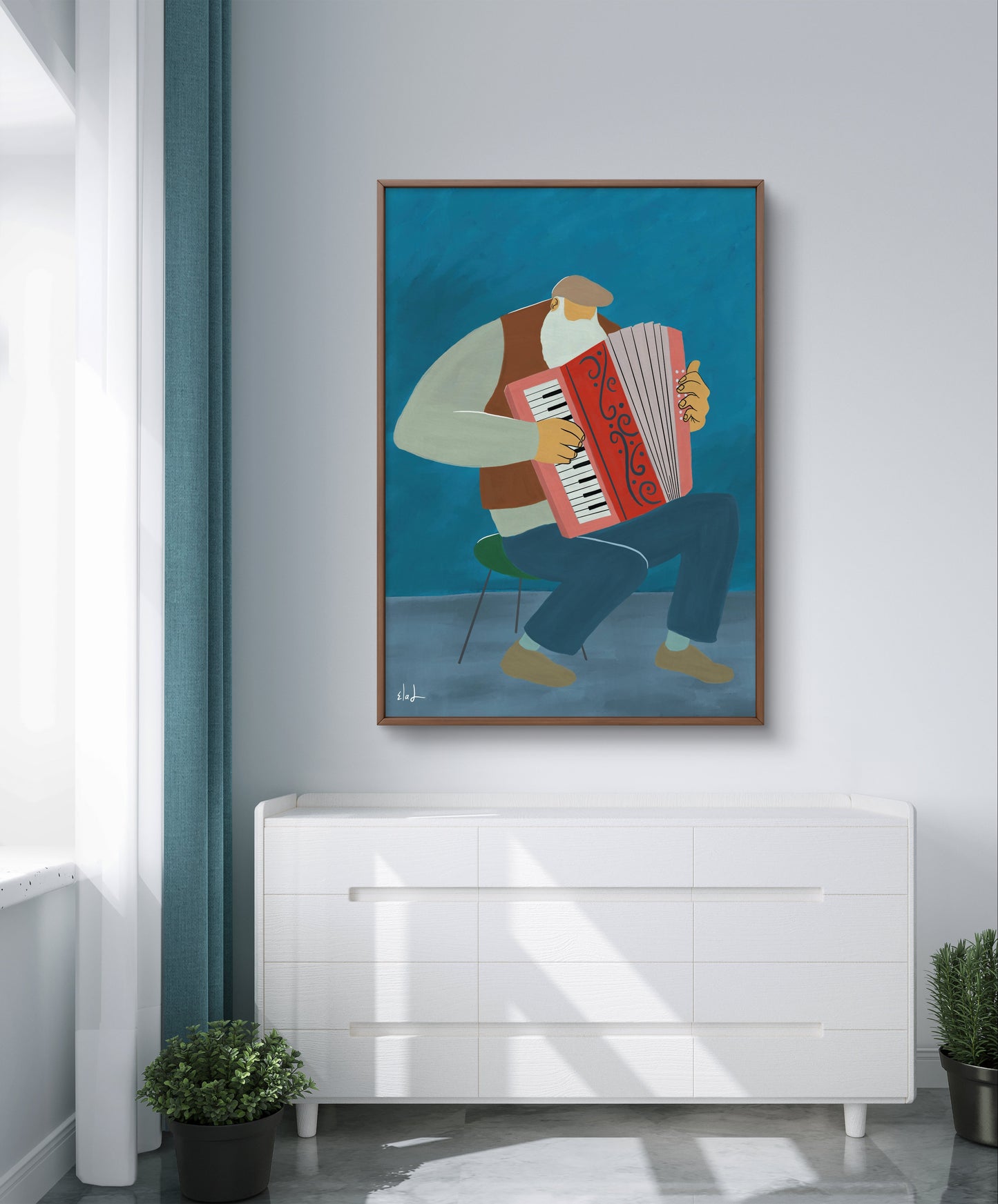 The accordion player | Wall art print