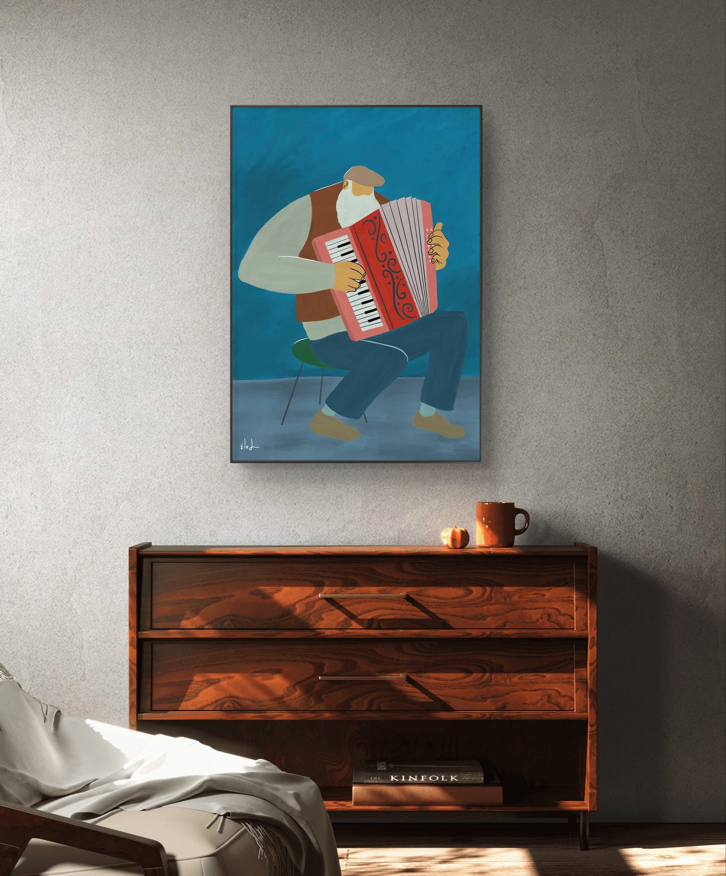 The accordion player | Wall art print