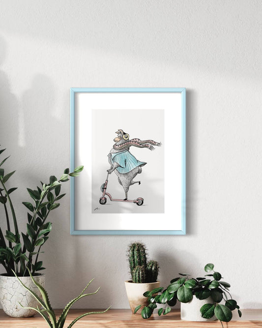 Riding Lama | Wall art print