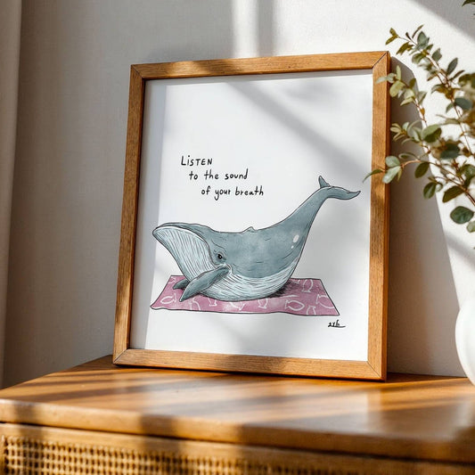 Whale Yoga | Wall art print