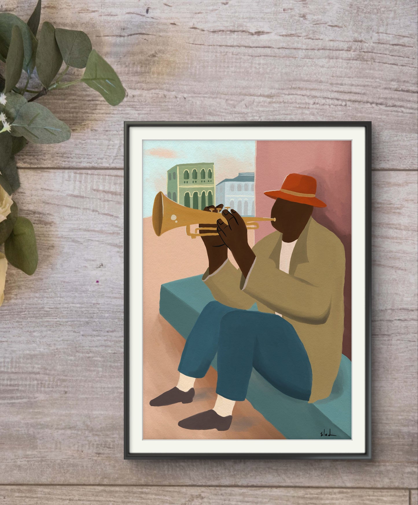 The trumpet player | Wall art print