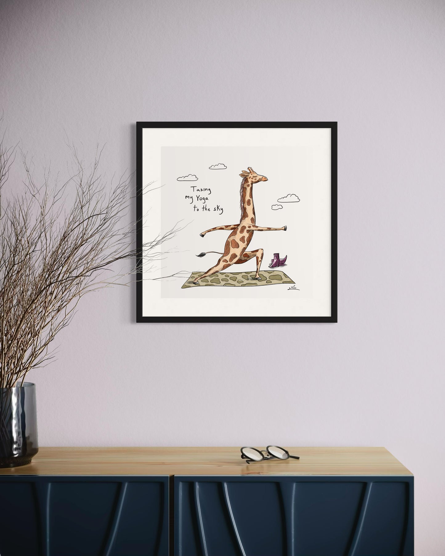 Giraffe Yoga | Wall art print