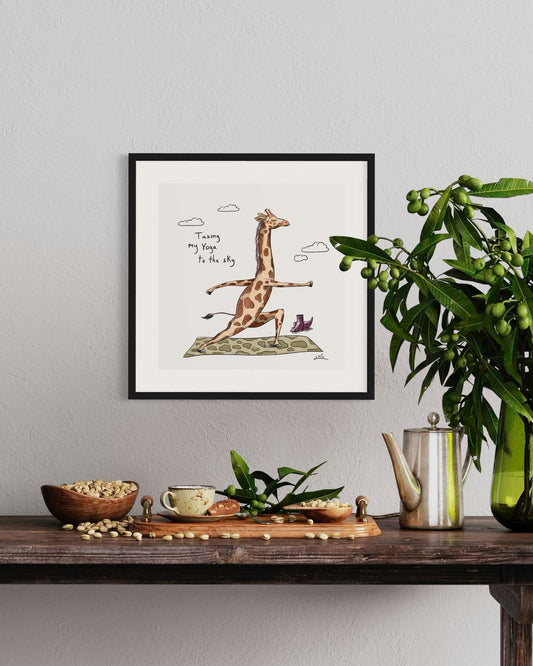 Giraffe Yoga | Wall art print