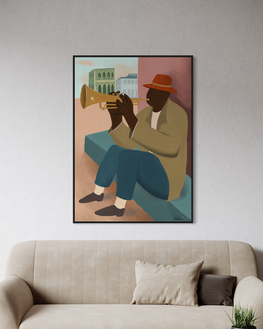 The trumpet player | Wall art print