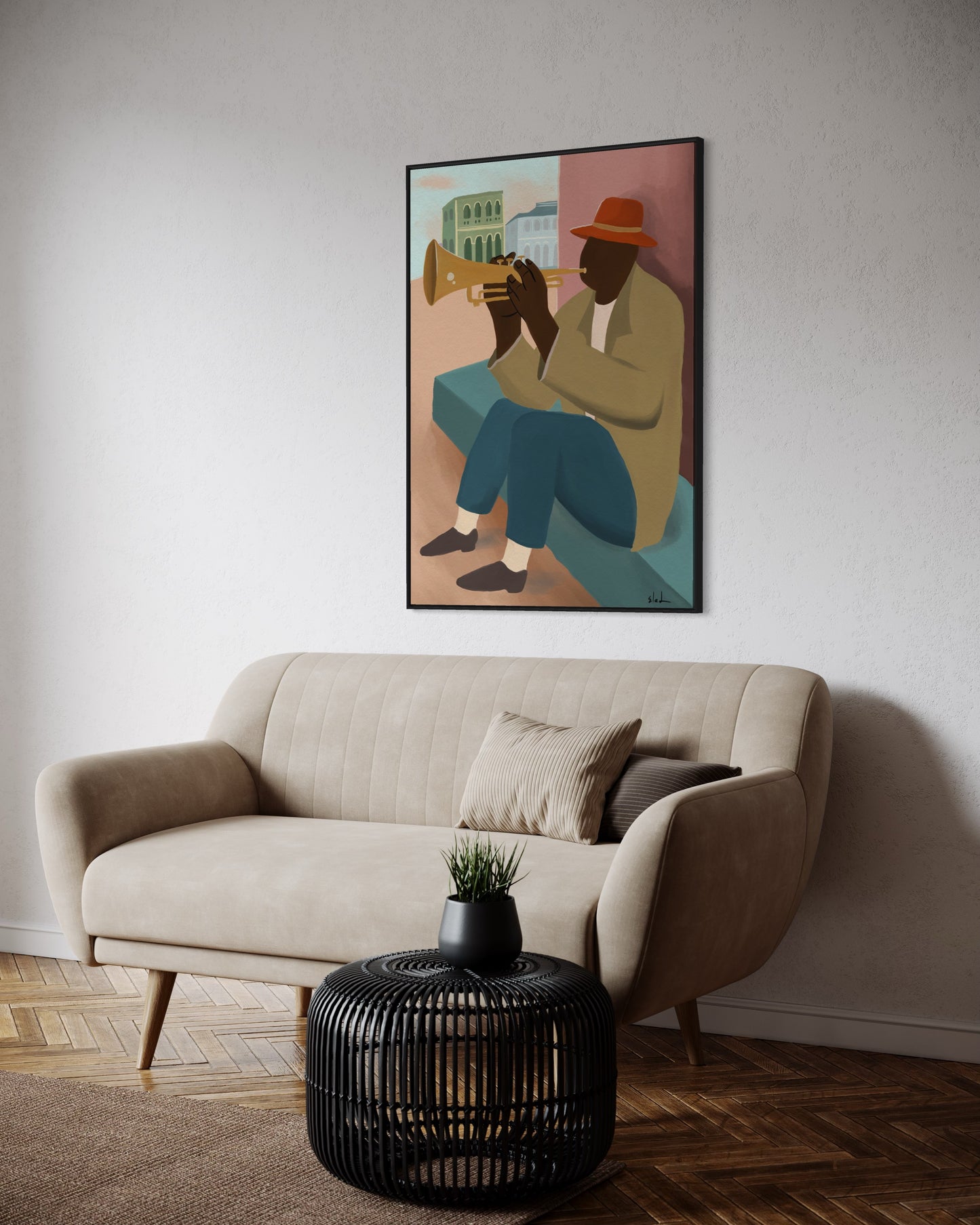 The trumpet player | Wall art print