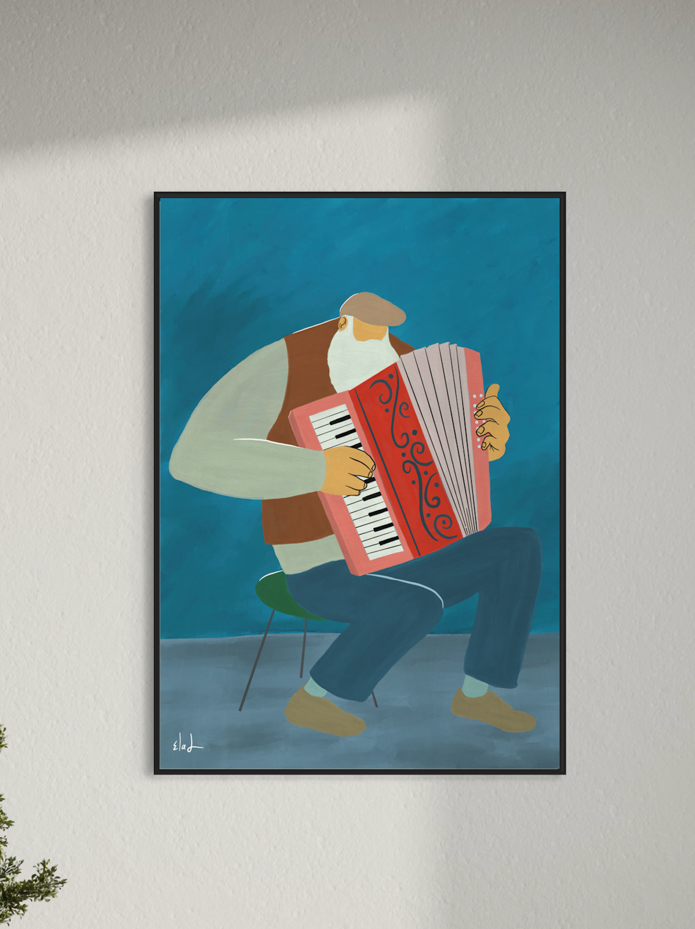 The accordion player | Wall art print