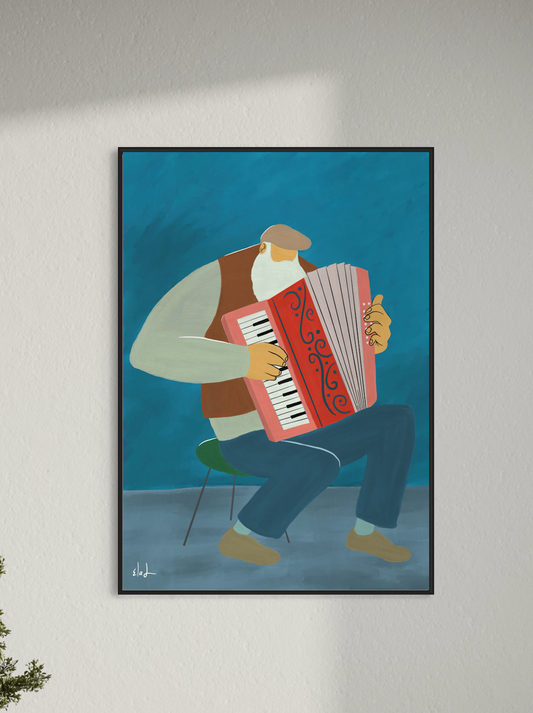 The accordion player | Wall art print