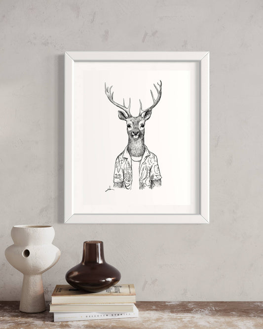 Hipster Deer | Wall art print