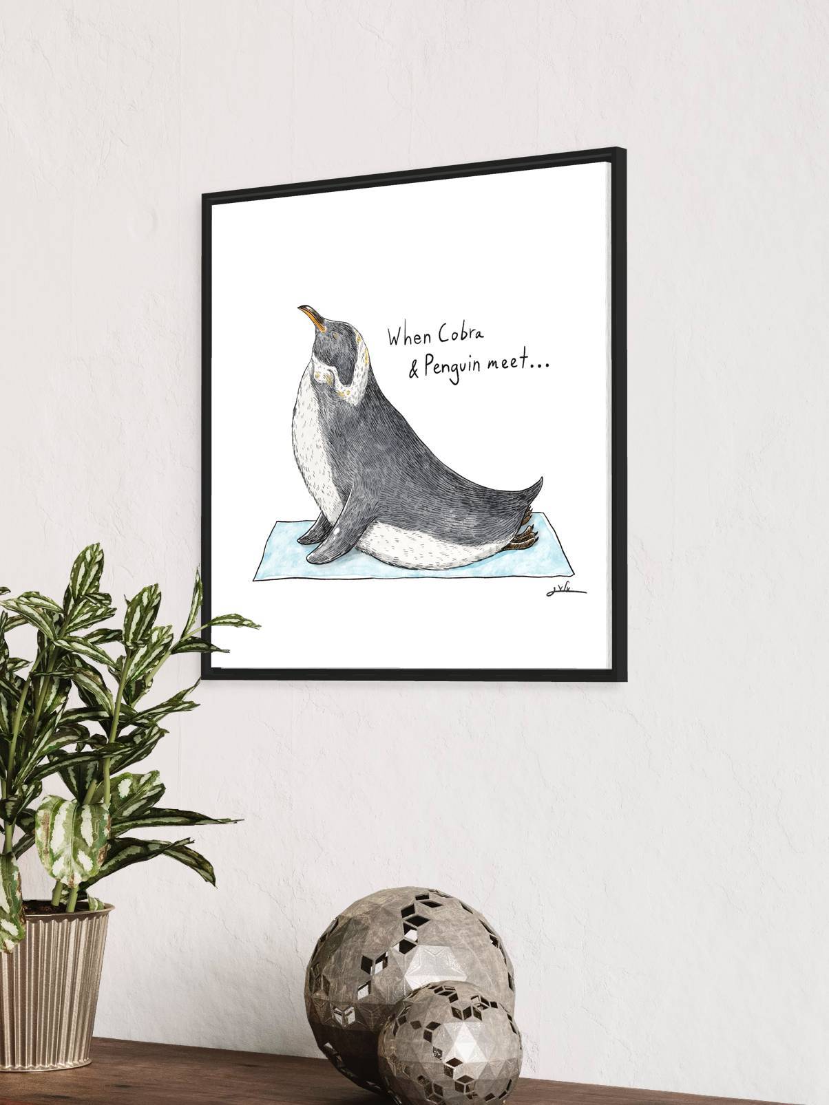 Penguin Yoga | Wall art print