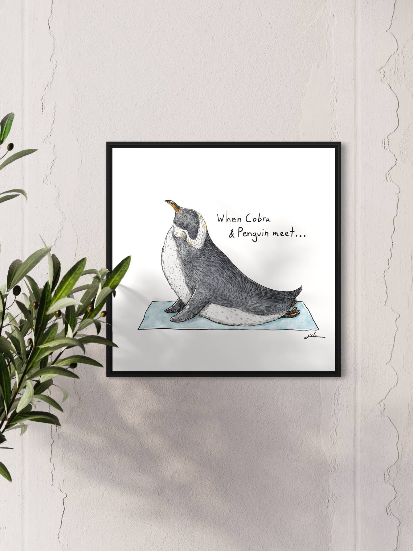Penguin Yoga | Wall art print