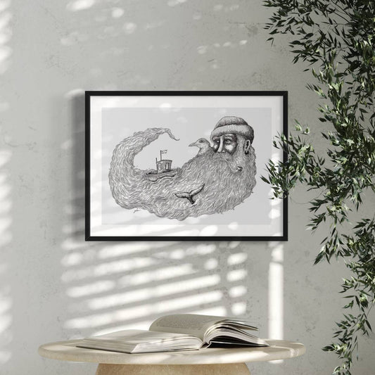 Old man and the sea | Wall art print
