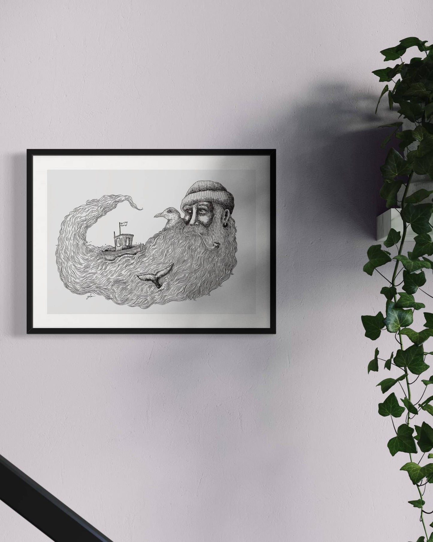 Old man and the sea | Wall art print