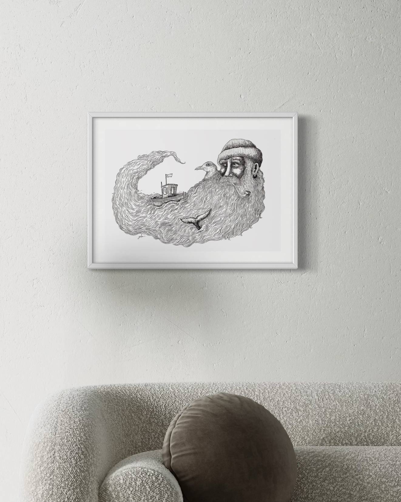 Old man and the sea | Wall art print