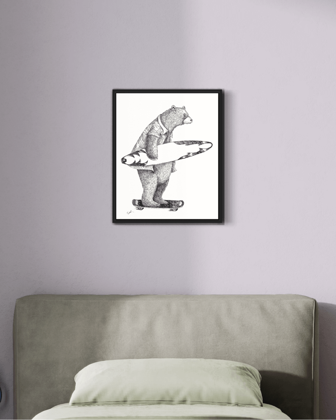 Bear Skateboard | Wall art print