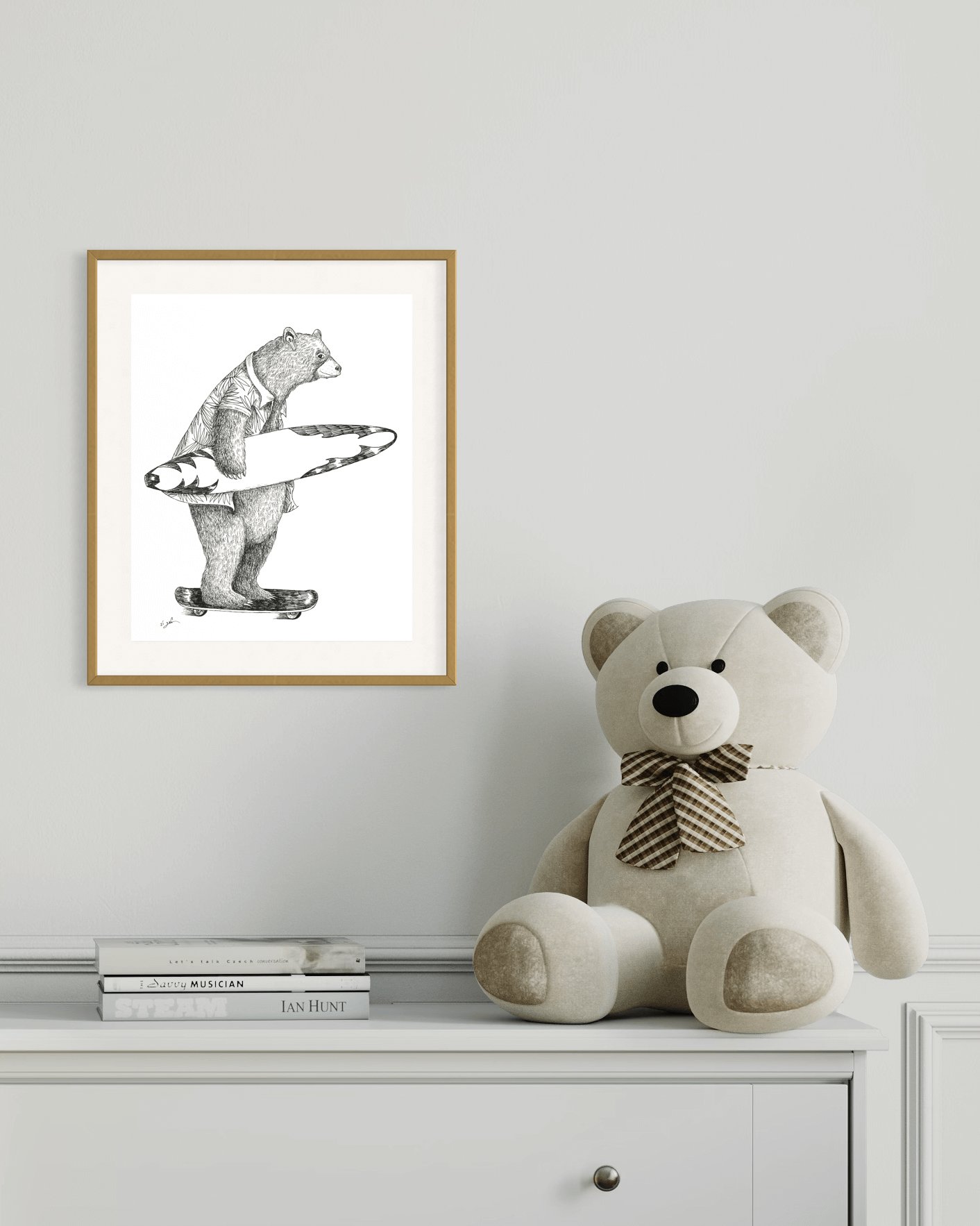 Bear Skateboard | Wall art print
