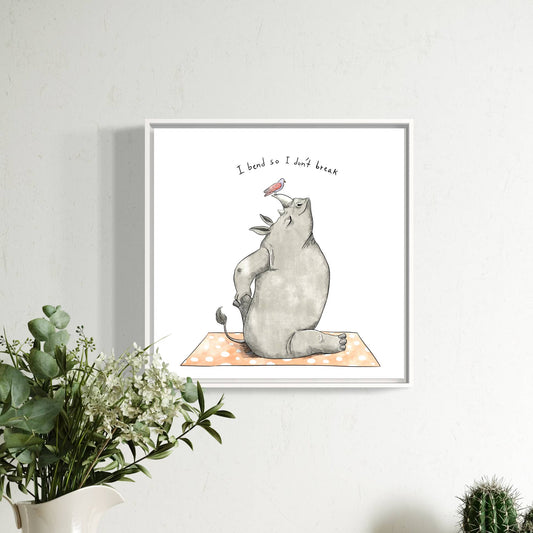 Rhino Yoga | Wall art print