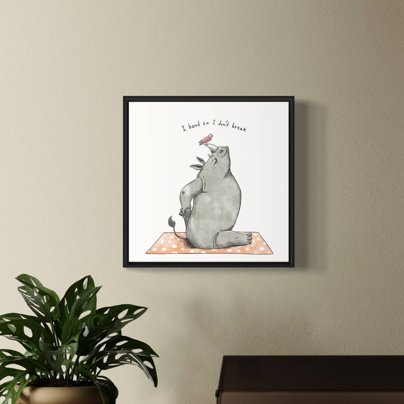 Rhino Yoga | Wall art print