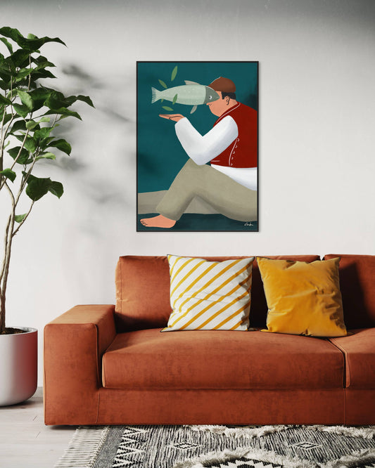 Fish Man | Wall art print
